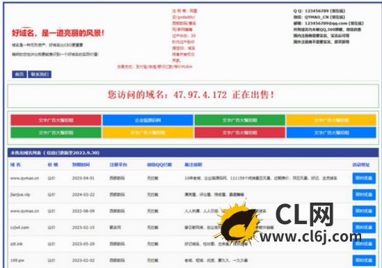 勇帅米表系统_域名展示出售系统 PC+H5双端自适应页面-CL网