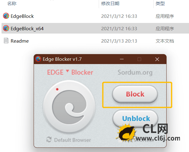 分享一款冻结Edge浏览器的软件 Edge Blocker-CL网