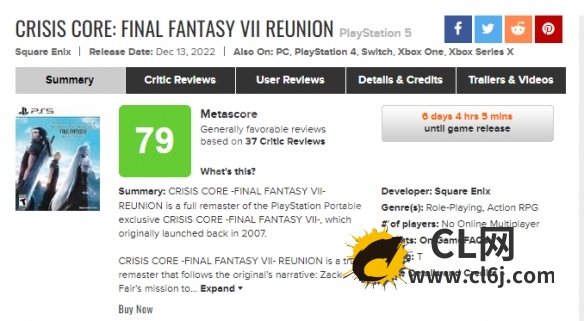 《最终幻想7核心危机重聚》媒体评分高吗？游戏媒体评分介绍